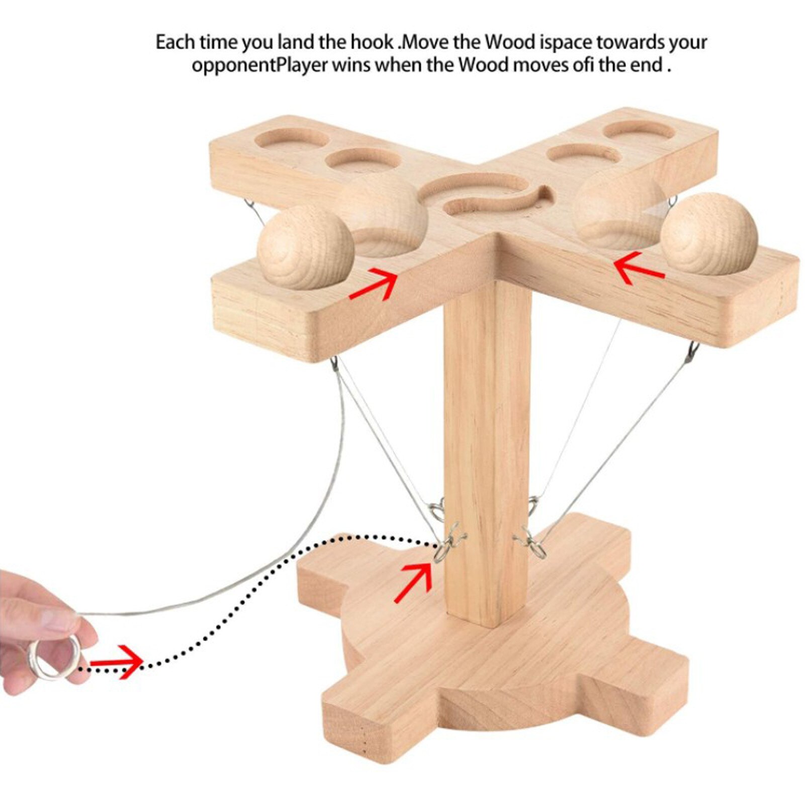 Partij Speelgoed Handgemaakte Houten Ring Toss Haken Snelle Interactief Spel Voor Bars Thuis Haak En Ring Toss Battle game