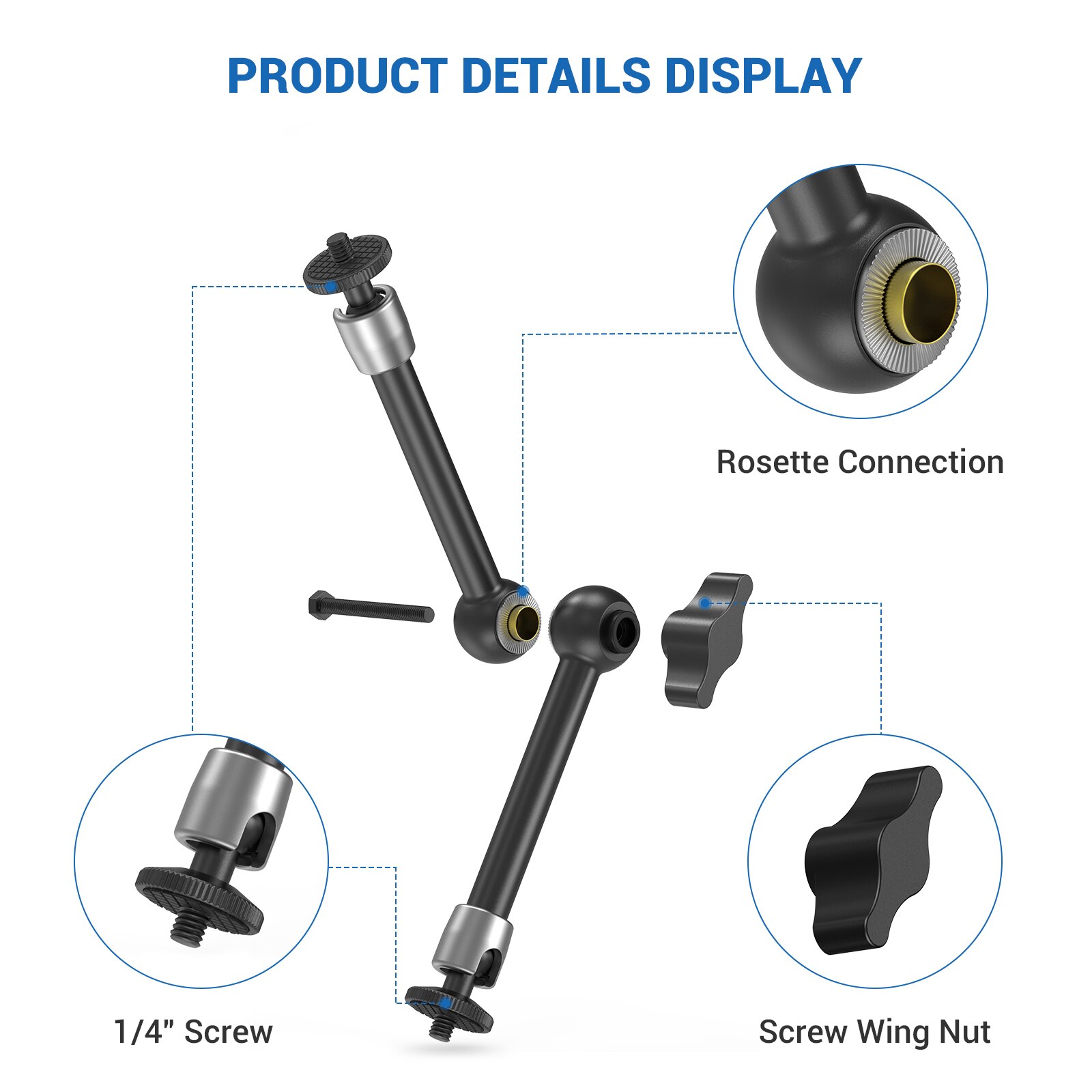 SmallRig Articulating Arm 9.5 inches Adjustable Friction Magic Arm For DSLR LCD Monitor LED Light Camera Accessories 2066