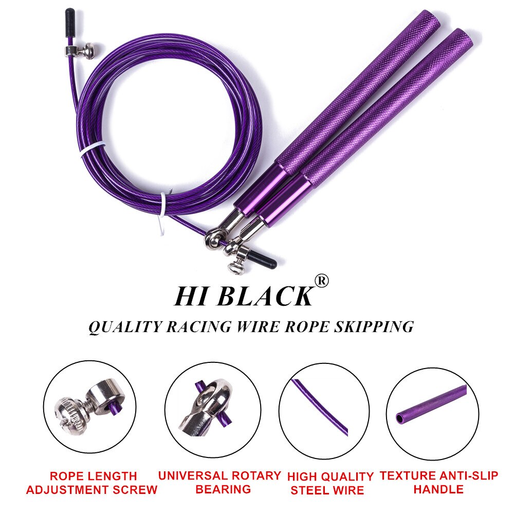 Free pouch 3 Meters METAL BEARING and Handle skipping rope / Speed Cable Jump Rope Crossfit MMA Box home gym / NPFL