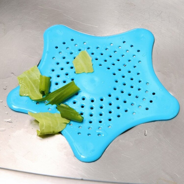 Køkken tilbehør trekantet vask sil filter afløb frugt grøntsags filter kurv sugekop rack opbevaring køkken gadgets værktøj: Blå