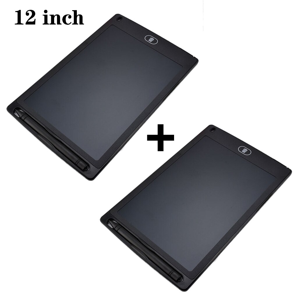 Tavolo da disegno elettronico da 12 pollici tavoletta da scrittura con schermo LCD tavolette da disegno grafiche digitali lavagna elettronica + penna: 12 inch Black 2PCS
