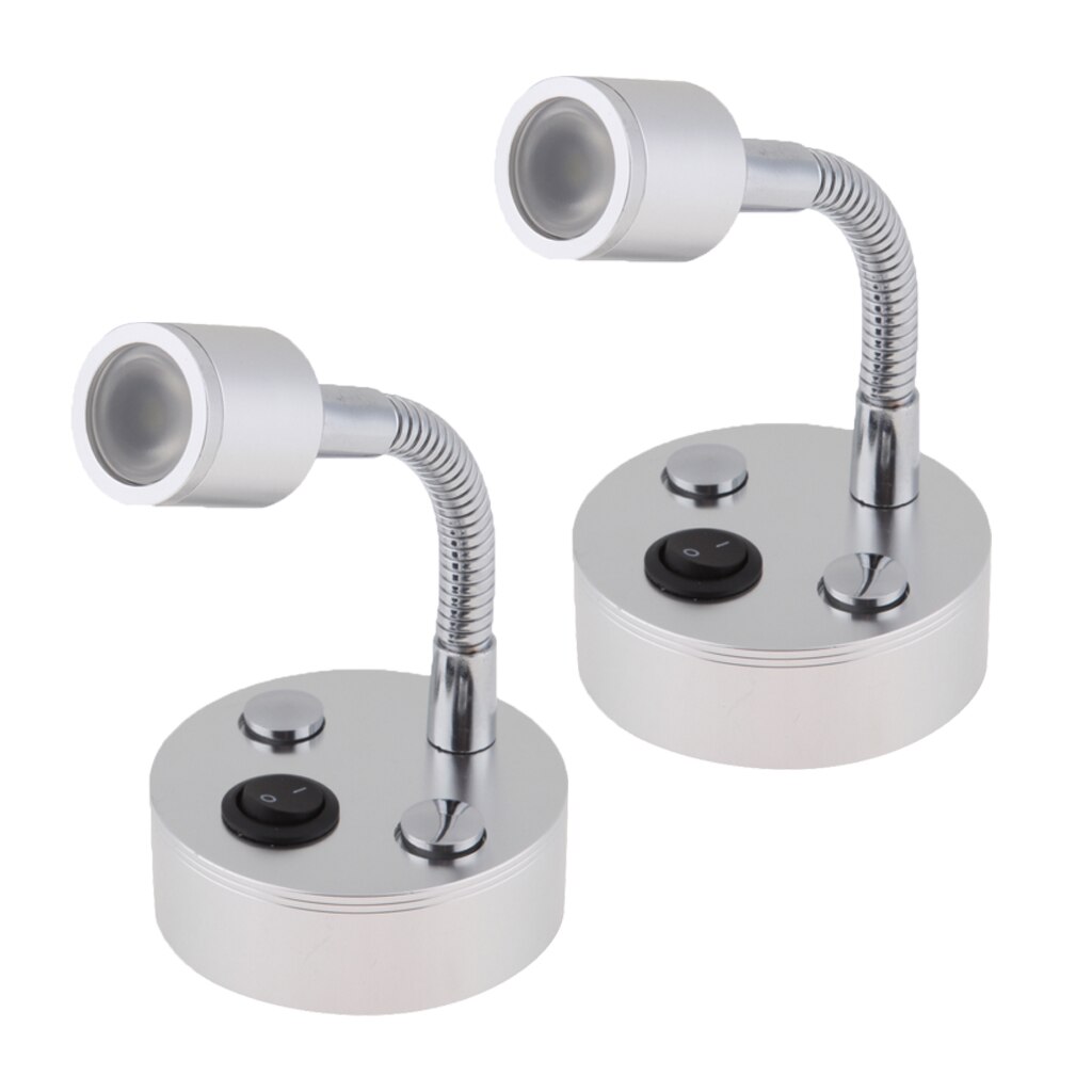 2 Pcs Boat LED Reading Light Reading Lamp LED Bed Light Wall-Mounted 12V/1W For RV Marine Motorhome Yacht Etc Boat Accessories