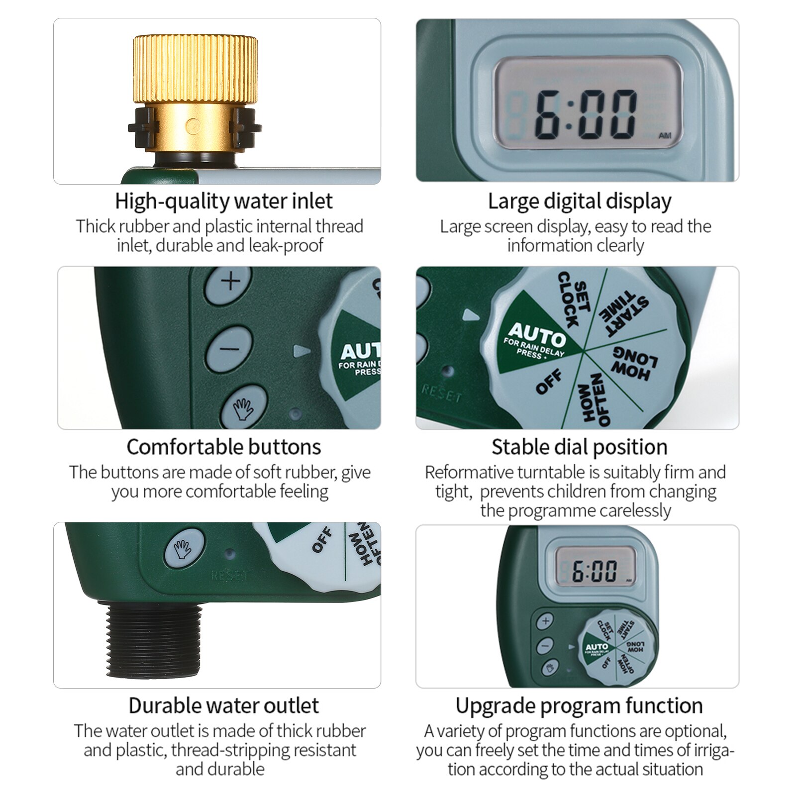 Digital Water Timer Weatherproof Garden Lawn Faucet Hose Timer Automatic Irrigation Controller 1-Outlet Copper Connector