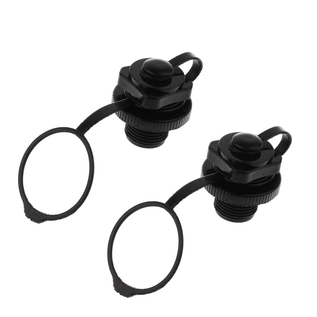 2 Stuks Air Valve Caps Schroef Ventiel Voor Vissersboten Opblaasbare Boot Vlot Luchtbed Outdoor-Zwart