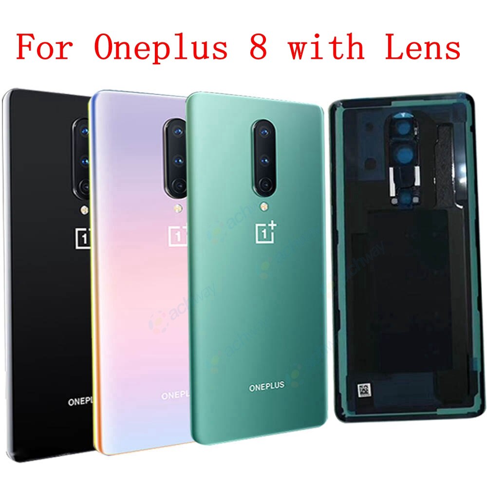 Original Back Glass Cover Oneplus 8 Battery Cover 1+8 Rear Glass Door Housing Case For Oneplus 8 Pro Battery Cover+Camera Lens