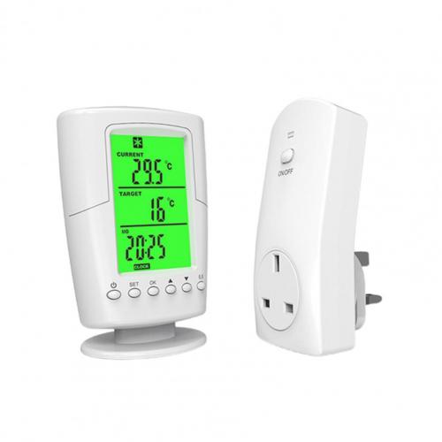 Temperature Control Thermostat 220V Nashone Digital Wireless Thermostat LCD Remote Temperature Controller socket with thermostat: White UK Plug