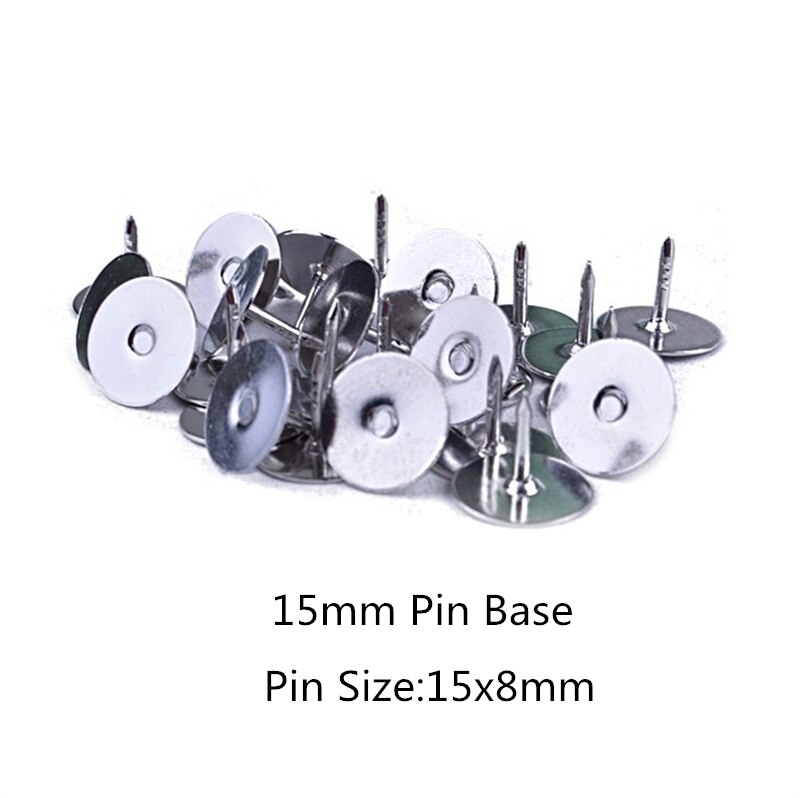 50 stuks/pak Veiligheid Broche Slot Metalen Rubber Kleurrijke Pins Terug Knop Gesp Sluitingen voor pin Broche base Sieraden Accessoires: 15mm Pin