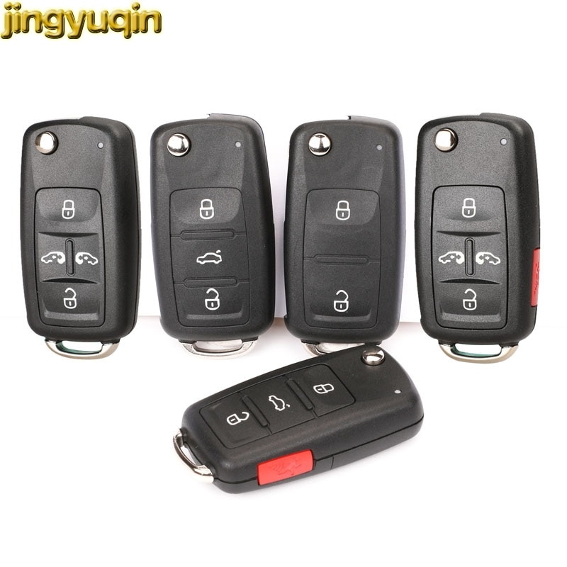 jingyuqin Flip Remote Car Key Shell Fob For VW Polo Golf MK6 Tiguan Touareg 202AD 202H 202Q 2/3/4/5 Button Key Case
