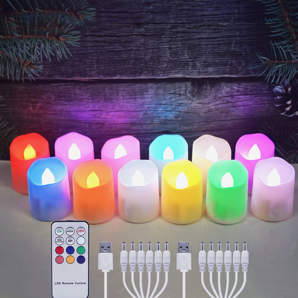 FPOO vlamloze LED-kaarslamp, oplaadbare kaarsen, getimede afstandsbediening, kleurrijk, huisdecoratie, Valentijnsfeest, kaarslicht, kamer: Cold White