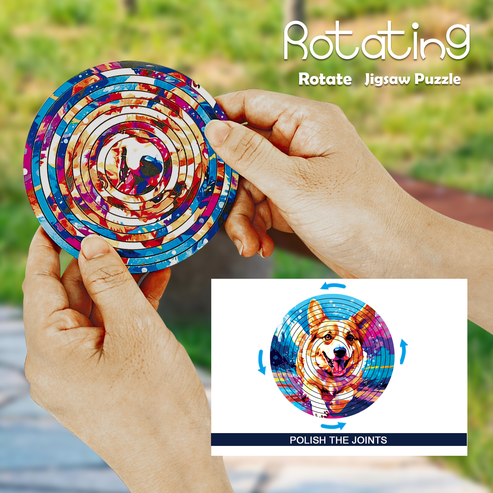 Decompression Irregular Rotate Jigsaw Puzzle Color Animal Rotating Puzzle Puzzle Montessori Toy Children's Birthday