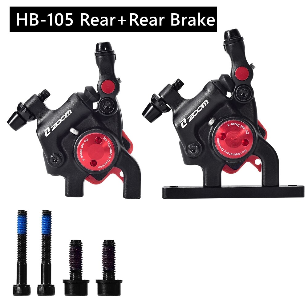 ZOOM Road Bike Hydraulic Disc Brake Calipers HB105 Mechanical Hydraulic Line Pulling Disc Brake for Flat-Mount Road 160mm Rotor: Front n Rear  Black