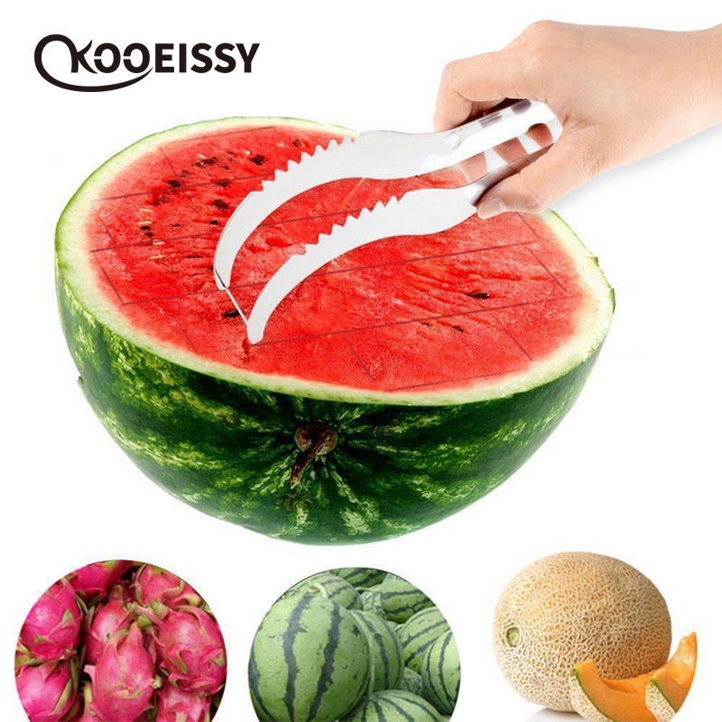 Rvs Meloen Cutter Messen Sampler Servies Watermeloen Snijmachine Snijgereedschap Fruit Groente Keuken Gadgets