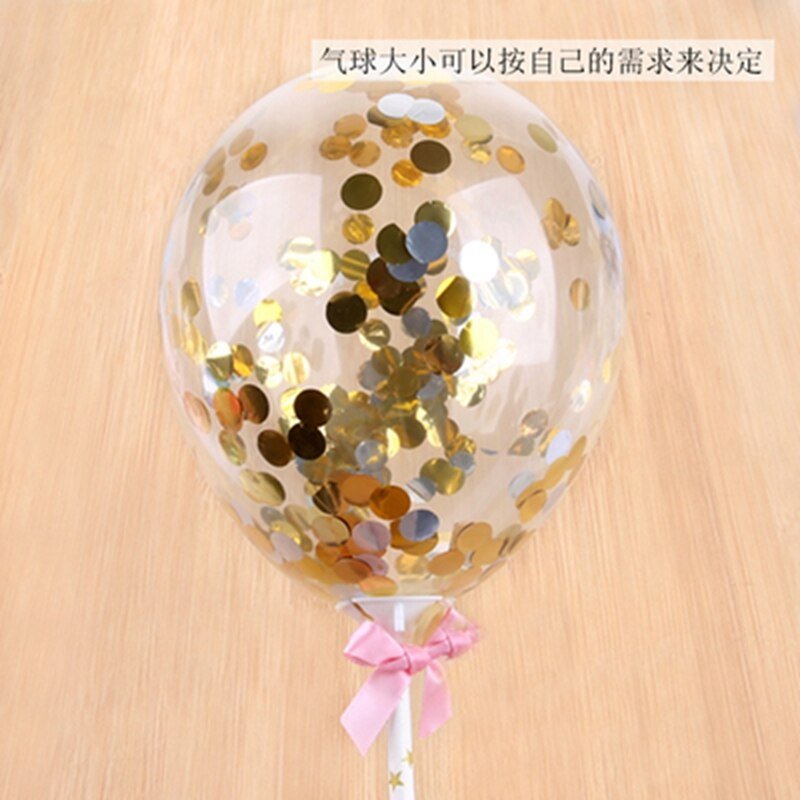 Confetti Balloon Cake Topper Happy Birthday Party Decor Kids Wedding Birthday Cake Decor Baby Shower Flamingo Party Fav: Mint Green