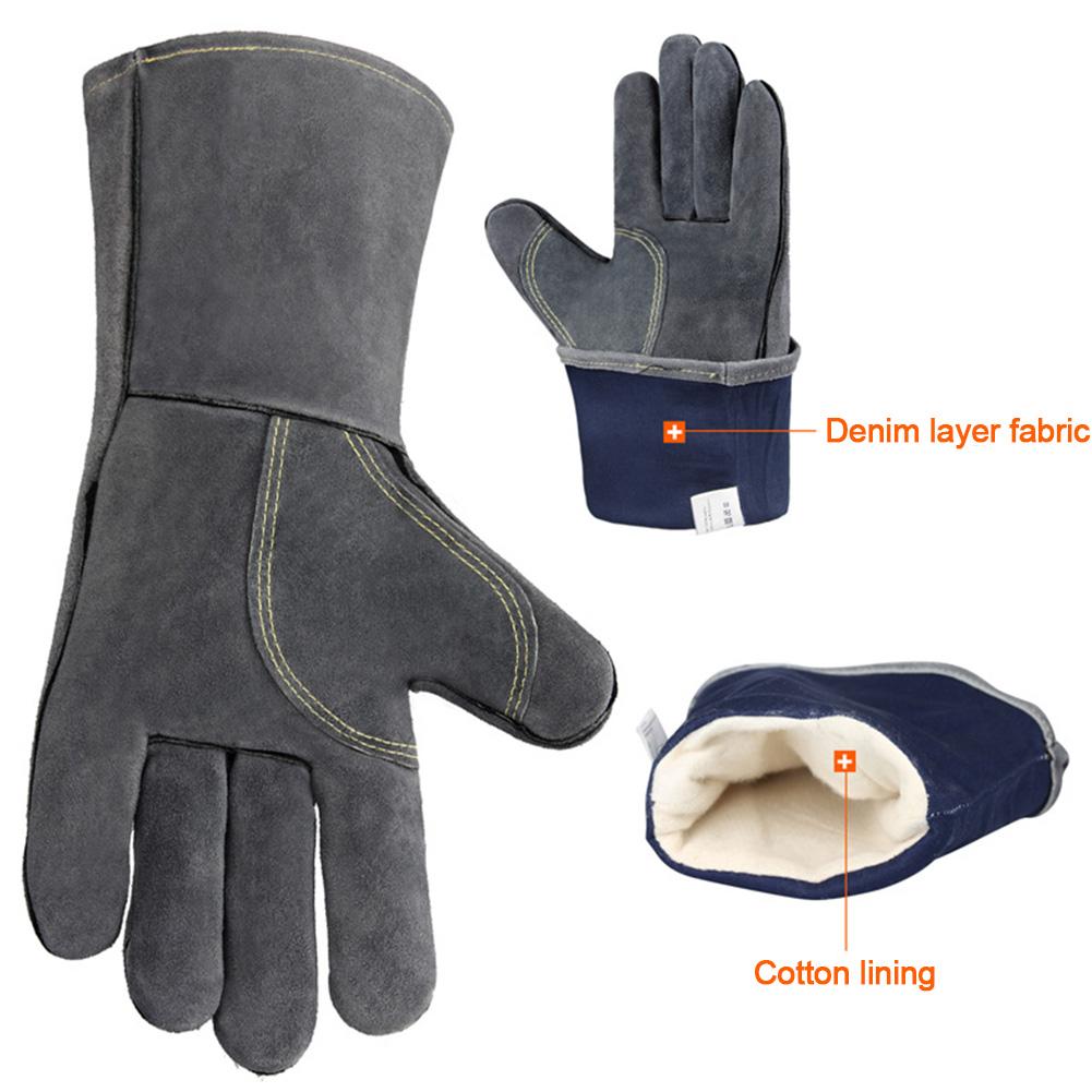 Gants de four pour Barbecue, en cuir forgé, pour soudage, résistant à la chaleur, avec ouvre-bouteille, pour cuisson au Barbecue