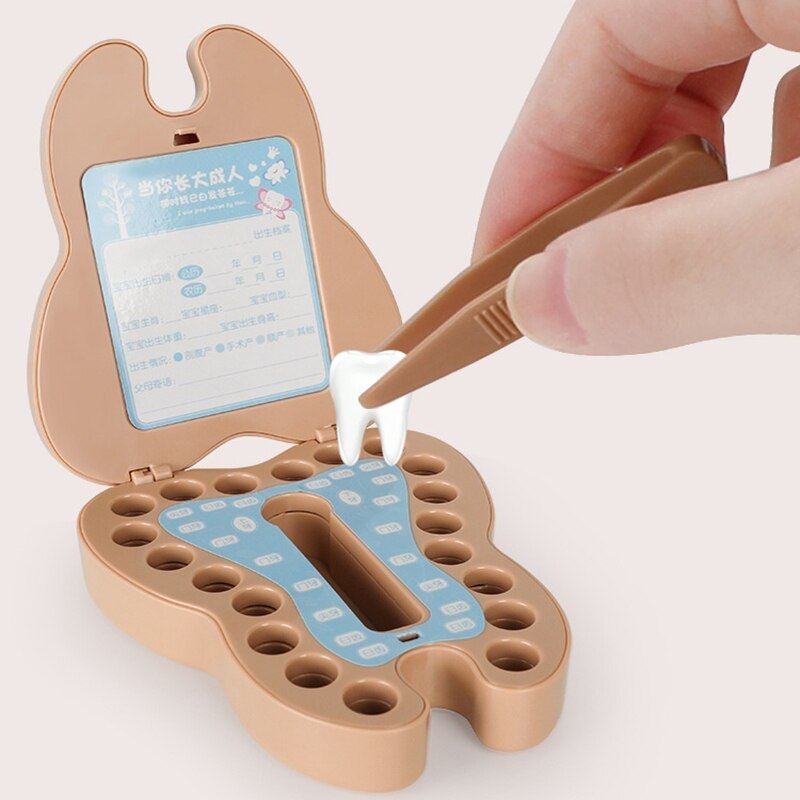 1PCS Cartoon Baby Tooth Box Children's Multifuctional Teeth Storage Box Portable Infant Tooth-shaped Tooth Souvenir Box LB781