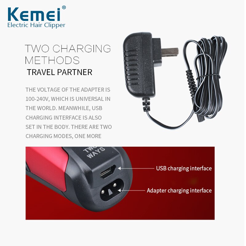 Salon Clipper Kemel-5026 0mm Baldheaded Trimer Kamei 0 mm Bald Head Kliper 0.1mm T Shape Zero Gap Blade Kmei Cut