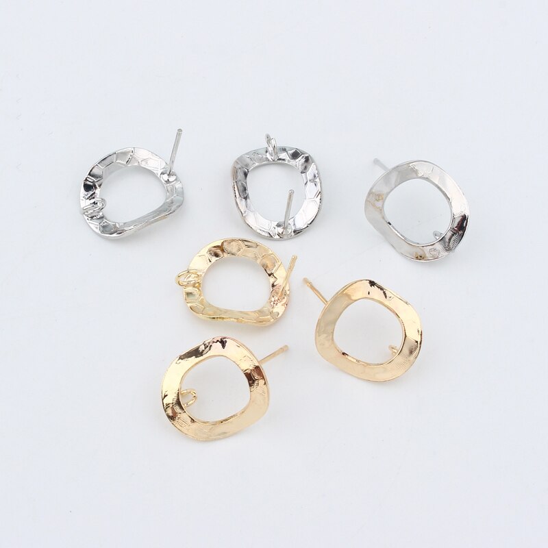 10pcs Irregular Hollow Circle Earring Making Accessories Gold Earrings Base Findings Diy Esrdrop Jewelry Accessories