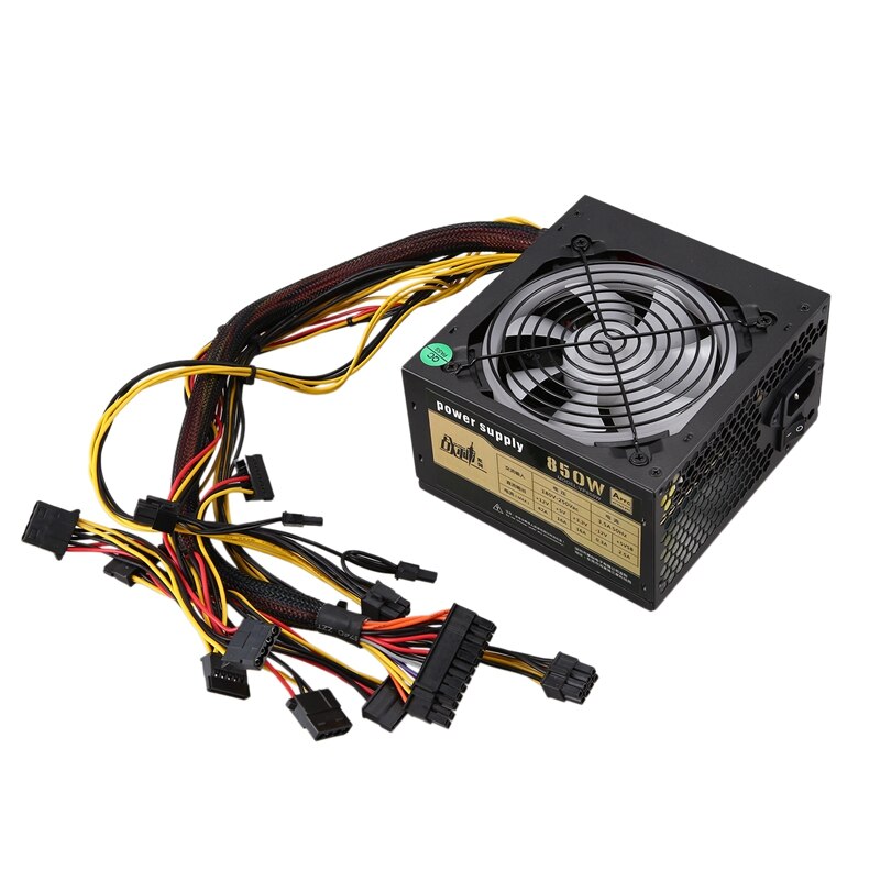 650W Quiet with Fan ATX 12V 4/8-Pin PC Power Supply Modular SLI Illuminated Fan for High-End Computer Configuration PC