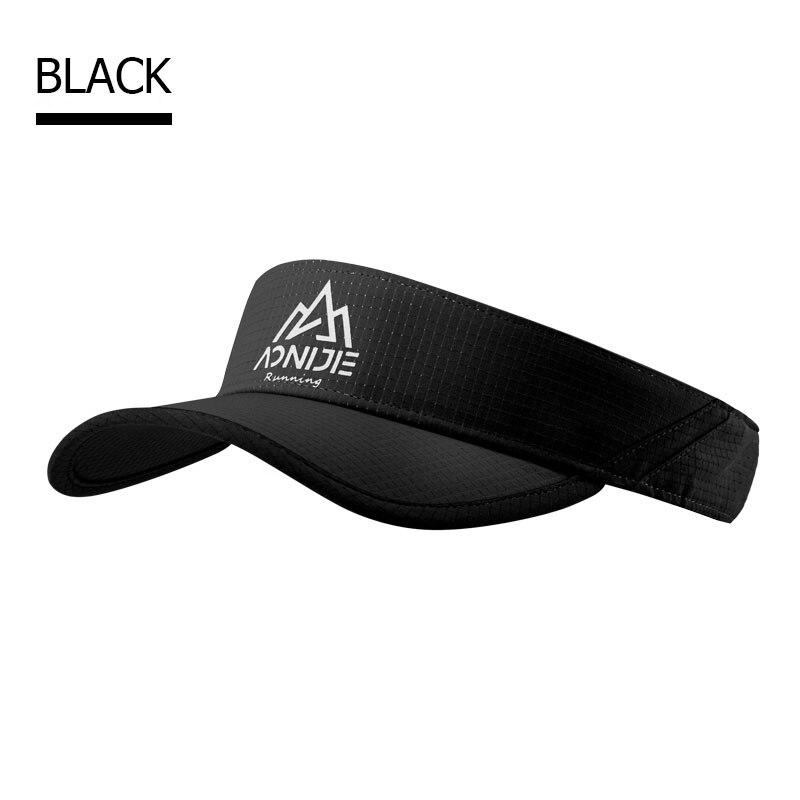 AONIJIE-visera deportiva E4080S ligera, ajustable, con correa, Anti UV, para playa, Golf, pesca y Maratón: E4080S-Black