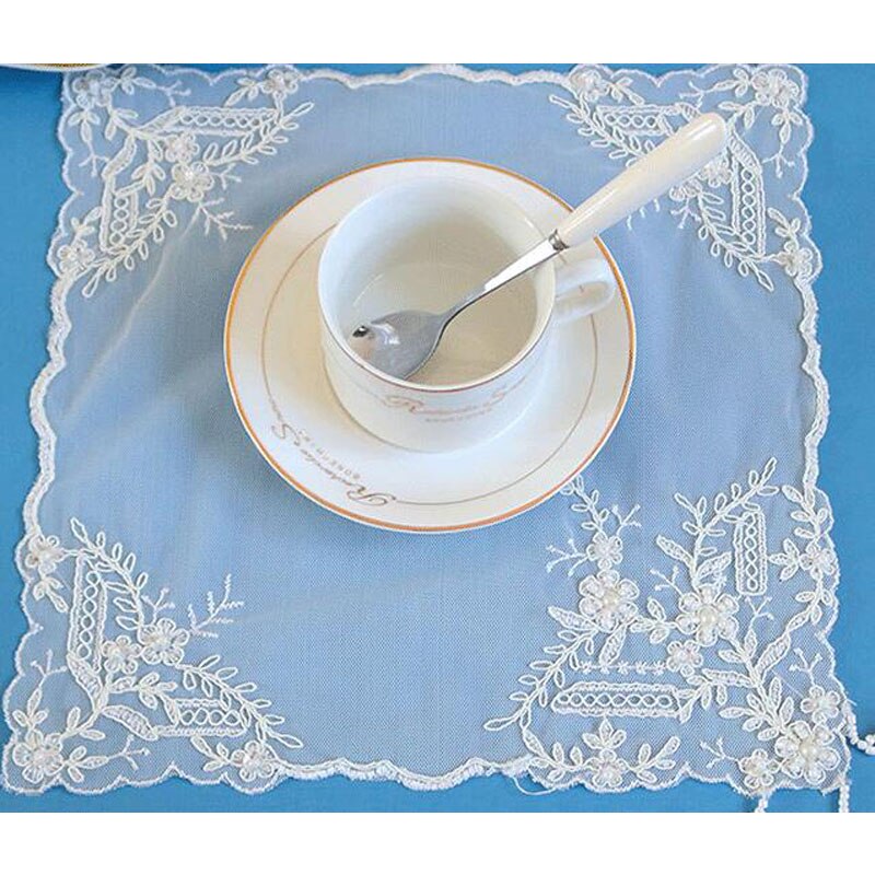 oben spitze perlen stickerei tabelle ort matt tuch Pad Tasse Untersetzer gericht tischset küche Tee deckchen Weihnachten hochzeit Zubehör