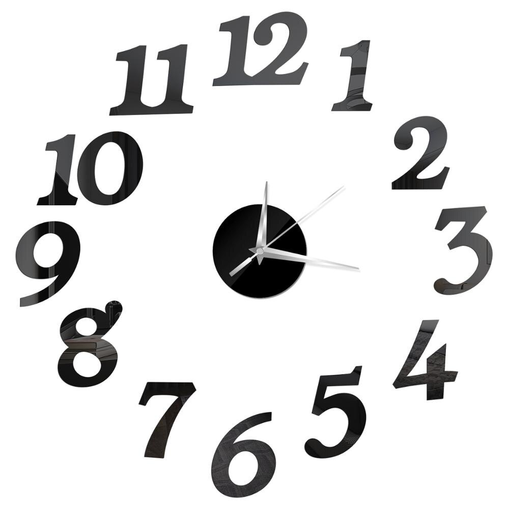 3D Wall Clock Mirror Wall Stickers DIY Wall Clocks Removable Art Decal Sticker Home Decor Living Room Quartz Needle