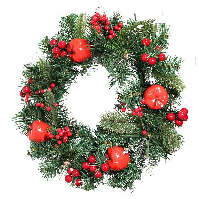 Christmas Wreath Door Flowers Plant Wreath Wall Decor Heart Round Wreath Garlands: 1