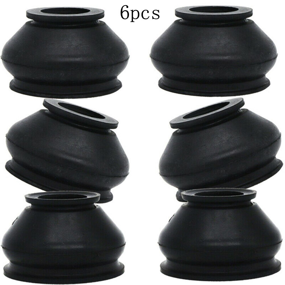 6pcs HQ Rubber Rod End Ball Joint Dust Boots Cover Black Universal Dust Cover Boot Gaiters Car Accessories