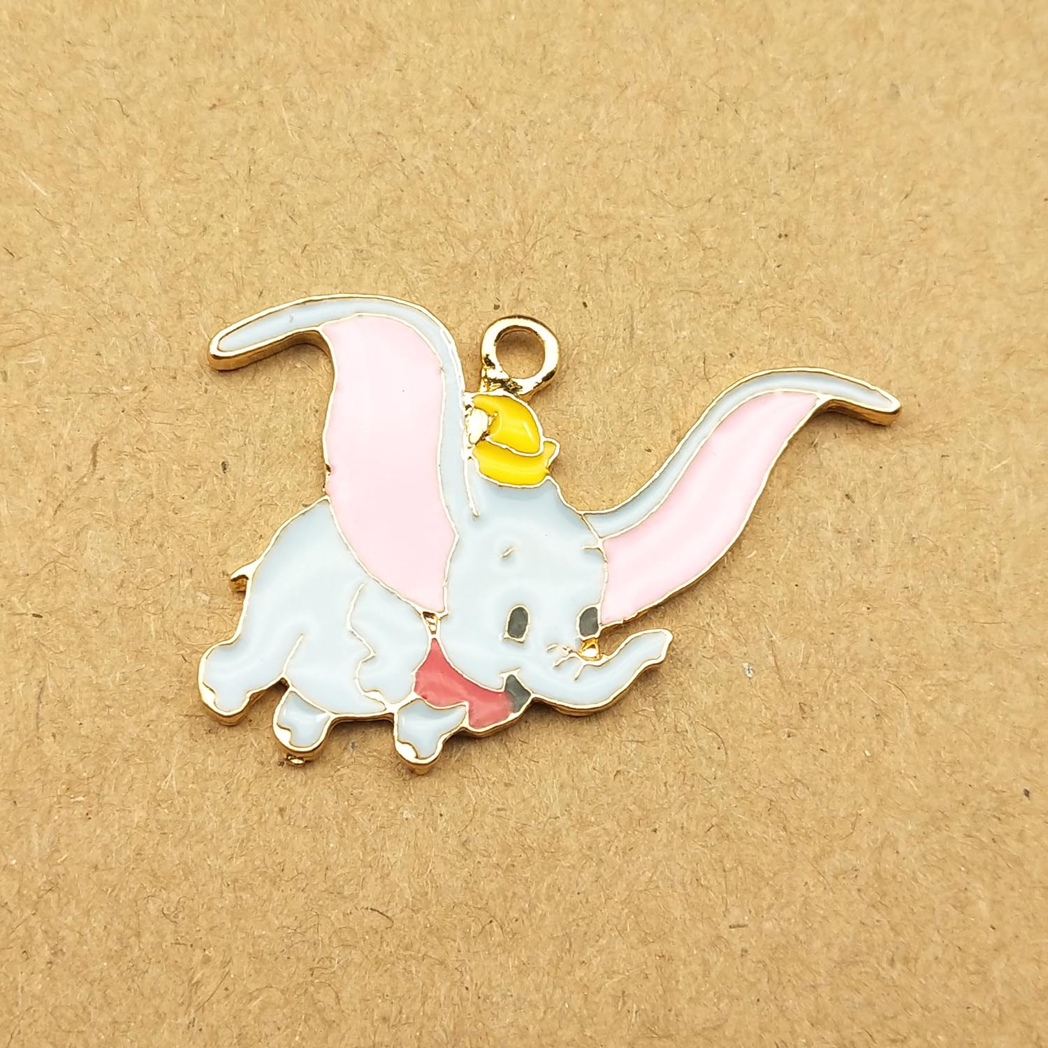 10pcs 25x36mm enamel flying elephant charm for jewelry making earring pendant bracelet necklace charms