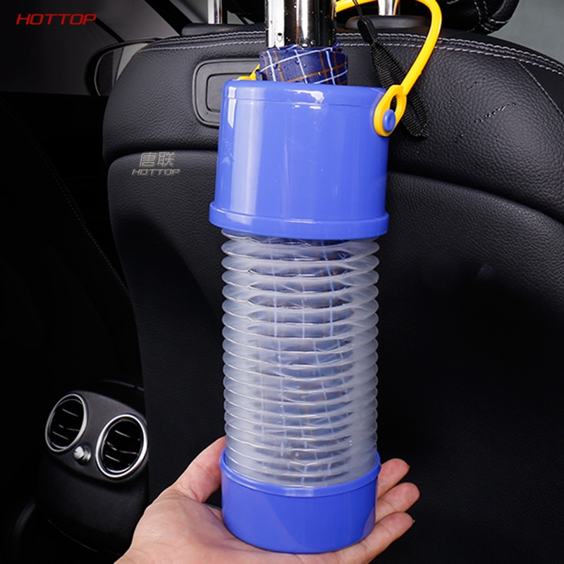 Barril de paraguas de coche azul ABS para almacenamiento multifuncional telescópico