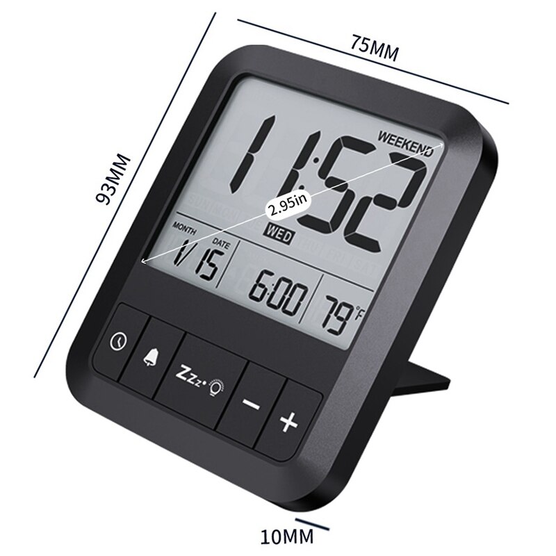 JFBL Portable Travel Alarm Clock Rectangular Student Bedside Clock Large Screen Display Silent Digital Electronic Clock