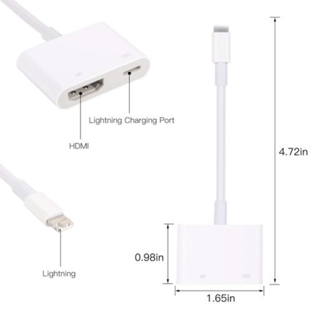 Lightning Naar Hdmi Interface Adapter Kabel Digitale Av Tv Plug & Play 1080P Hd Voor Iphone