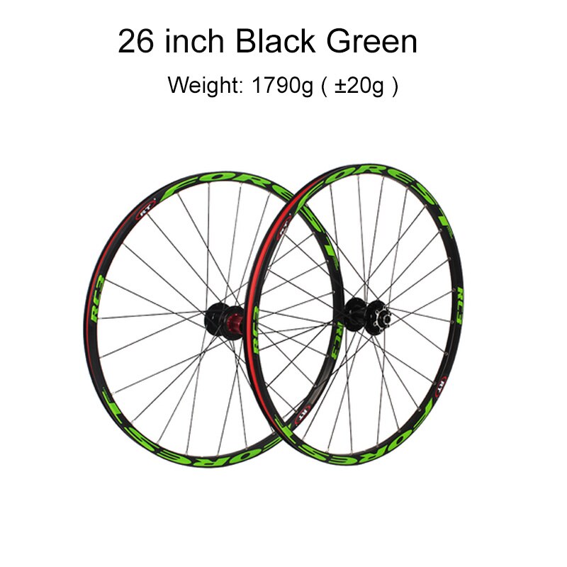 Mountainbike Mtb Cross Country Fietsen Wheel Hub Fietsonderdelen 26 27.5 Inch RC3 Peilin Dragende Aluminium Fiets: 26 inch Black green