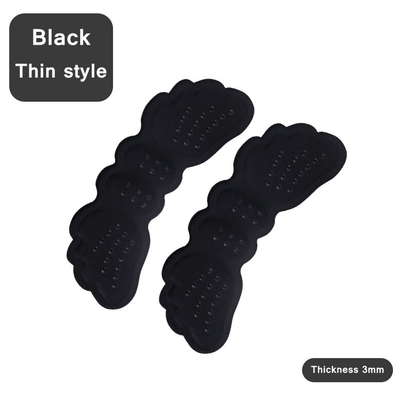 1 Paar Hoge Hak Inlegzolen Vlinder Aanpassen Grootte Hak Liner Grips Protector Sticker Hak Pad Voetverzorging Anti Hoogte Blijven hak Pads: S-Black thin style