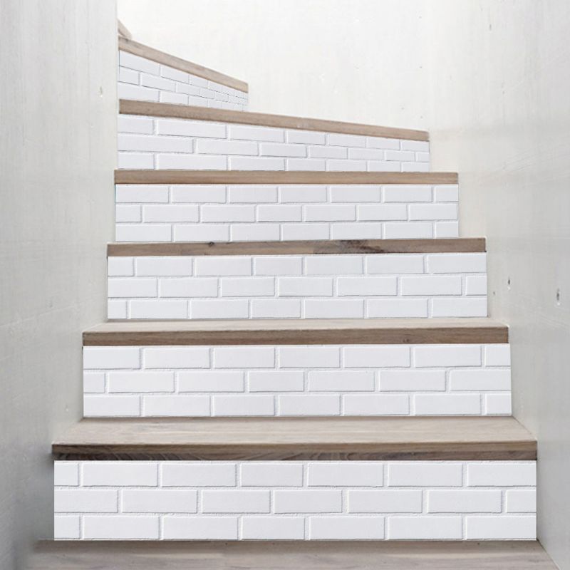 6 stk/sett 3d keramiske fliser trapp stigerør gulvklistremerke selvklebende diy trapp vanntett pvc veggdekal hjemmeinnredning