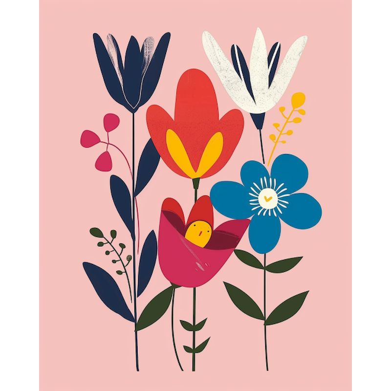 Foto Brauch diy Malerei von Zahlen Blumen färbung handgemalte Zauberstab kunst Bild modern auf Leinwand Ölgemälde von Nummer: Pflaume / 30x40cm