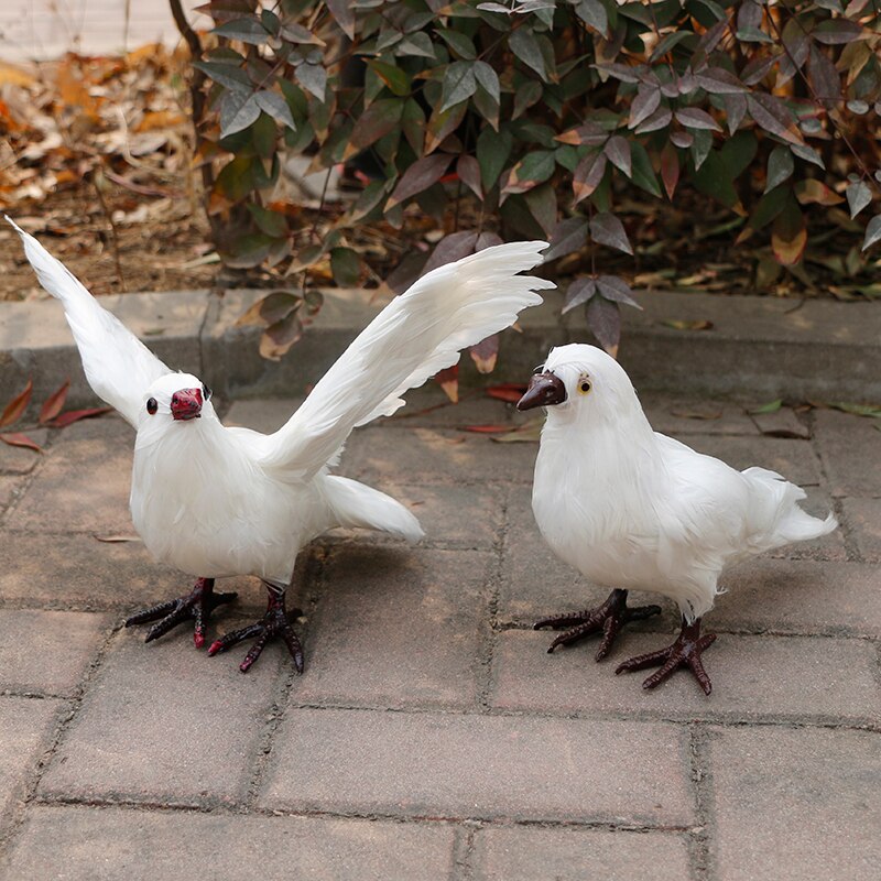 Tuin Decoratie Simulatie Witte Duif Dier Vredesduif Gazon Simulatie Speelgoed Balkon Bruiloft Simulatie Knuffel DD60FZ