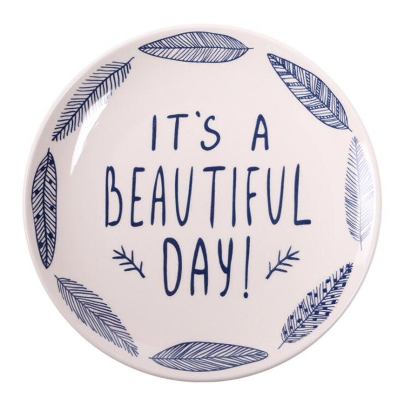 8 Inch Euro Ceramic Plate Porcelain Beef Dishes Dessert Dish Fruit Plate Cake Tray Food Dinnerware 1pc: B