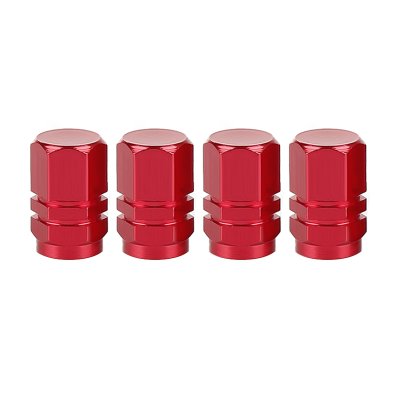 4 stuks Auto Band Ventieldopjes Auto Wiel Banden Kleppen Tyre Stem Air Caps Bolt-in Aluminium Theftproof ventieldopjes Auto Accessoires: Rood