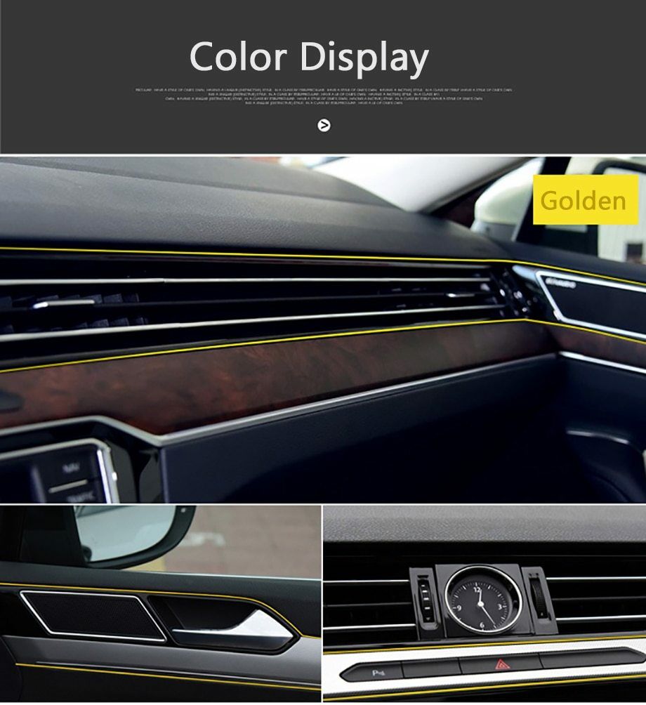 5M car sticker dashboard Línea interior tuning con decoración de borde