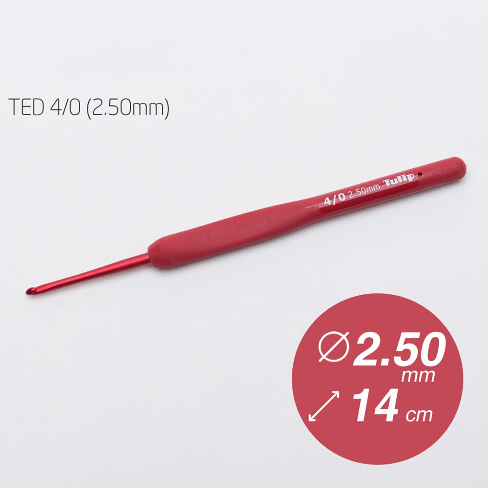 1PC Japan Tulip Brand Red Crochet Hook Aluminum Resin Knitting Needles Original authentic Upscale Imported Dia 1.8-6.5mm MMHXQ