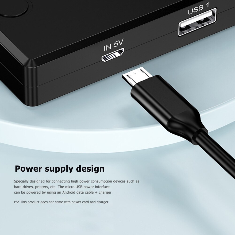 USB KVM Switch 2 in 4 out USB 2.0 Peripheral Sharing Switch VGA Switcher Splitter Box 2 PCs Sharing 4 Devices USB Switch