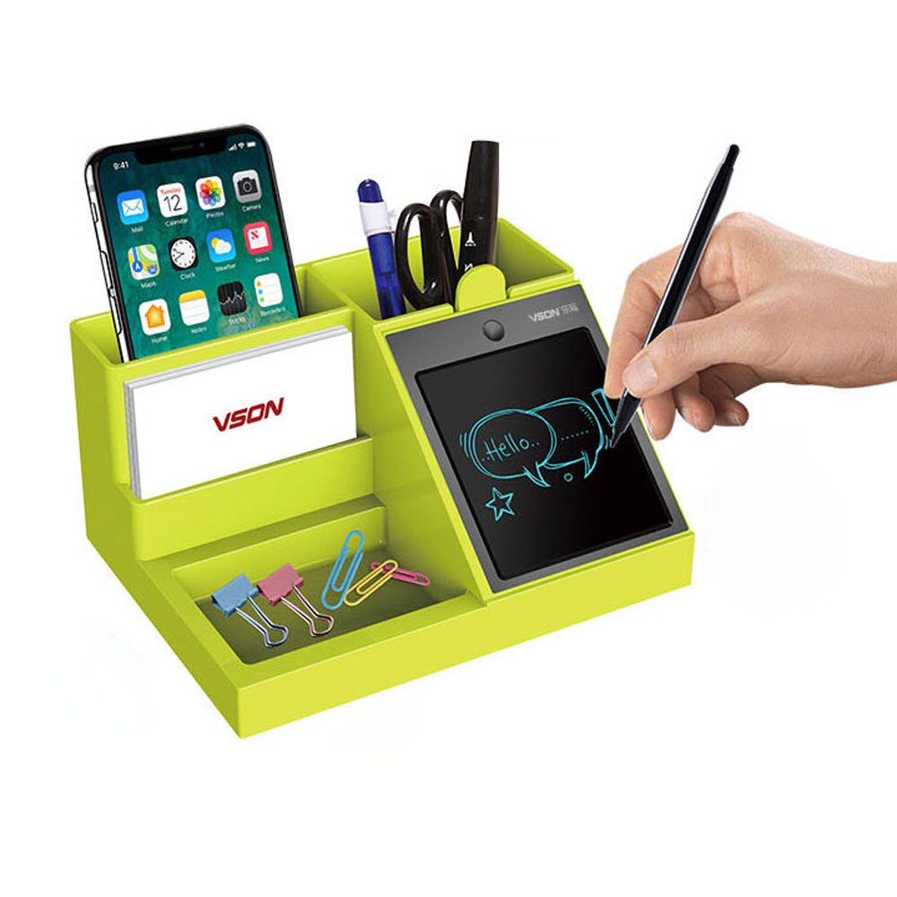 Multi-functional pen holder with LCD handwriting board can be taken out separately for easy carrying