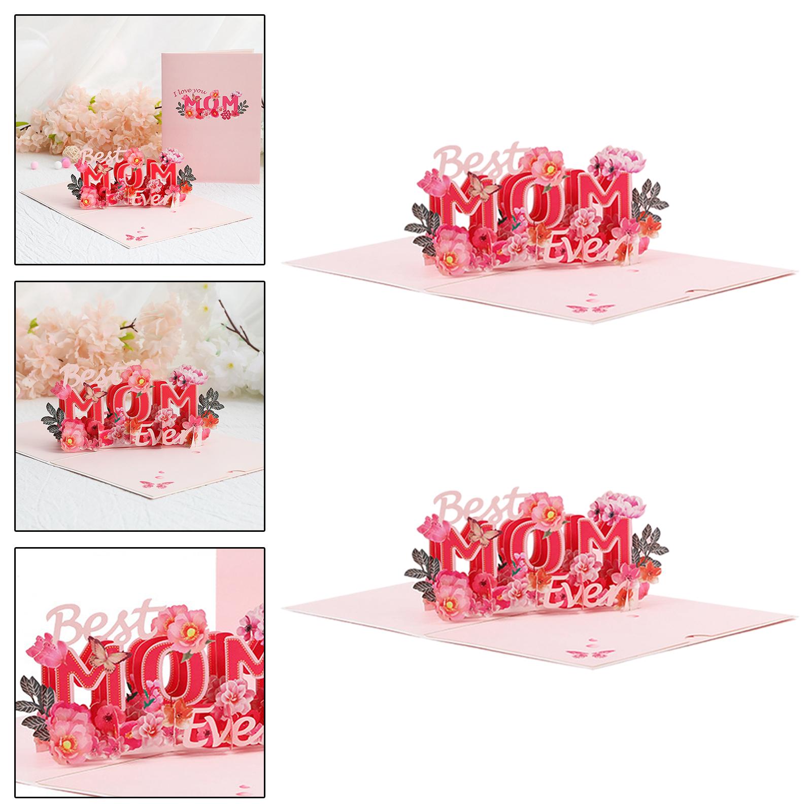 Handmade 3D Flowers Card Mother’S Day Card Popup Cards for Mom Girlfriend Grandma Wife Daughter