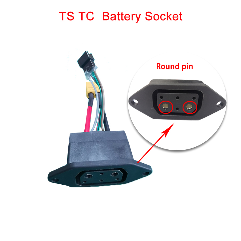 Chargeur et boîtier de charge pour Super SOCO TC MAX TS, accessoires d&#39;origine, prise de batterie et câble: Battery Socket Round