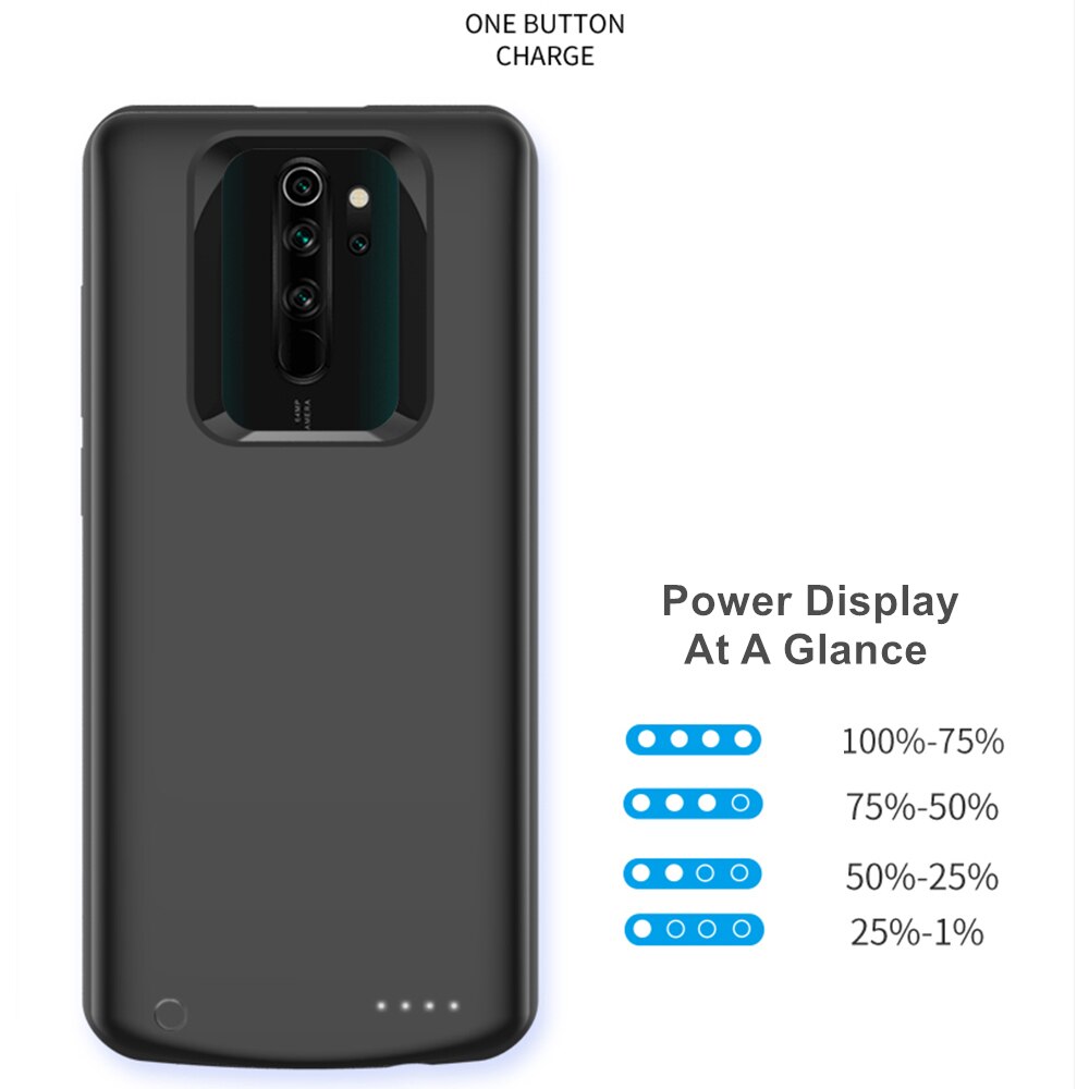 Araceli 6500 Mah For Xiaomi Redmi Note 8 Note 8 Pro Battery Case Smart Backup Charger Cover Power Bank Note 8 Pro Battery Case
