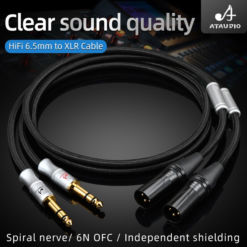 Cable balanceado Hifi de 6,5mm a XLR, Dual TRS de 6,35mm a 3 pines, para micrófono, plataforma, DJ Pro y más
