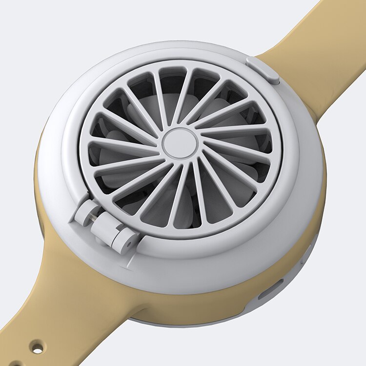 USB charging portable adjustable direction mini watch small fan: Yellow