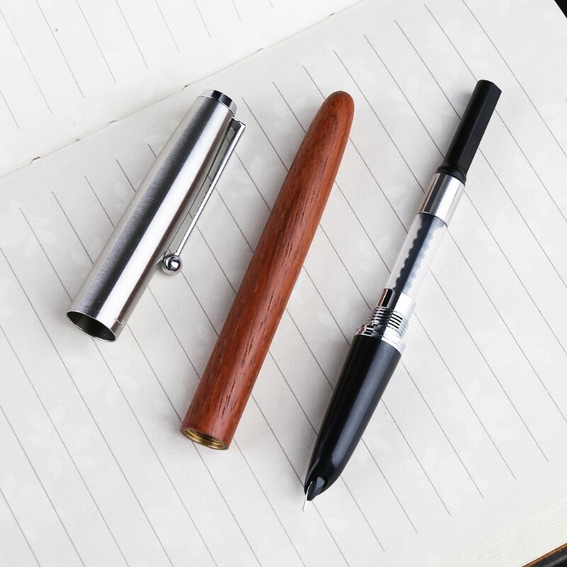 Vintage Style Fountain Pen Pear Wood Barrel Fountain Pen 0.38mm Nib Business Office Stationery