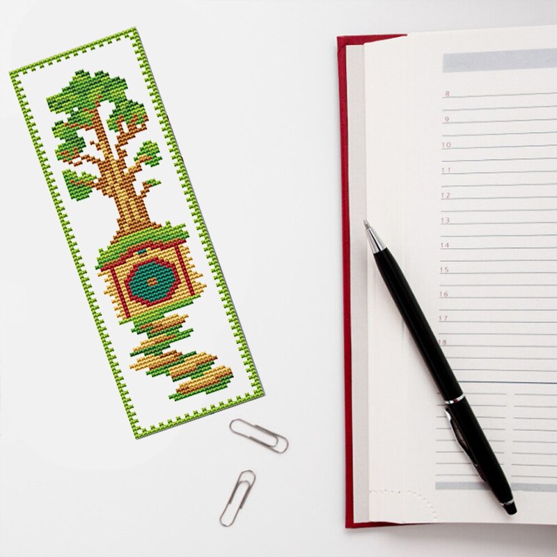 Cross Stitch Bookmark Flowers Animal Pattern Embroidery Cartoon DIY Handmade Sewing Book Decor Marks Art Crafts Girl