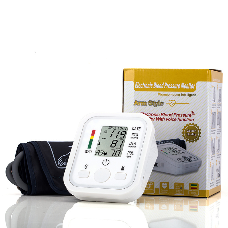 Med stemme overarm manchet automatisk blodtryksmåler husstands hd digital display sundhedspleje blodtryksmåler maskine